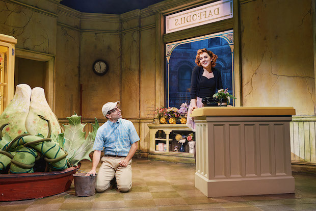 Rob McClure and Lena Hall star in Howard Ashman and Alan Menken&#39;s Little Shop of Horrors, directed by Michael Mayer, at the Westside Theatre.