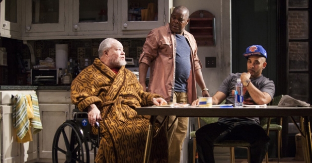 Stephen McKinley Henderson, Ray Anthony Thomas, and Victor Almanzar in the 2014 Atlantic Theater Company production of Stephen Adly Guirgis&#39; Between Riverside and Crazy.
