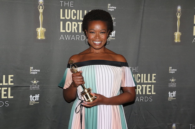Quincy Tyler Bernstine won a 2019 Lucille Lortel Award for her performance in Jackie Sibblies Drury&#39;s Marys Seacole.  