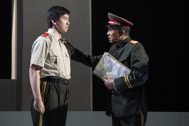 Tim Liu and Ron Domingo appear in Yilong Liu&#39;s Good Enemy, directed by Chay Yew, for Audible at the Minetta Lane Theatre. 