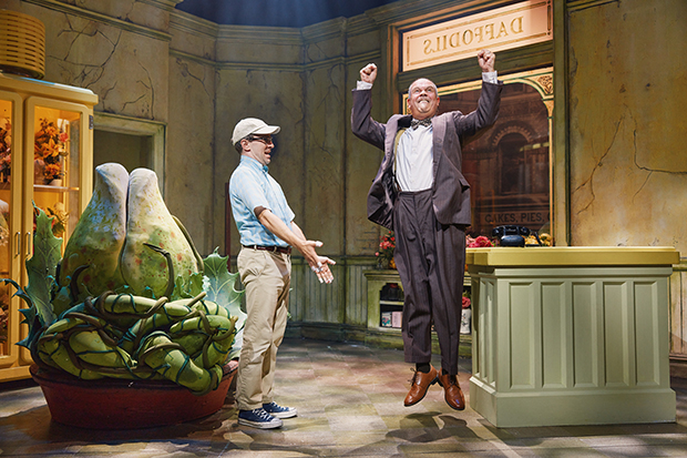 Rob McClure and Brad Oscar in Little Shop of Horrors at the Westside Theatre