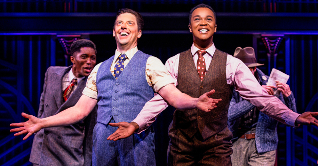 Christian Borle and J. Harrison Ghee in Some Like It Hot on Broadway