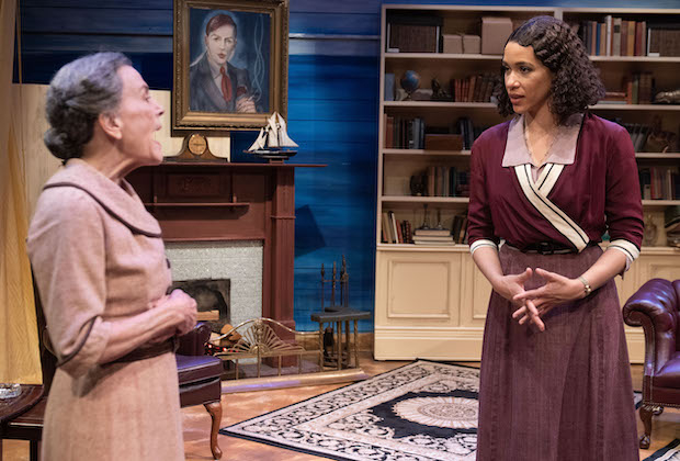 Cynthia Mace plays Burrage, and Sarin Monae West plays Sheila in Noël Coward&#39;s The Rat Trap, directed by Alexander Lass, for Mint Theater Company at New York City Center. 
