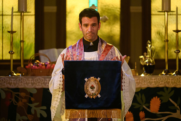Colin Donnell plays a man on the run who inadvertently assumes the role of a minister in the new television series Irreverent