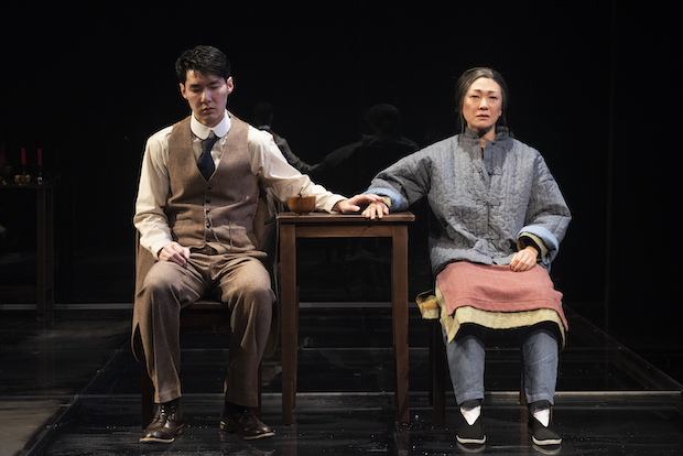 Eric Yang and Amy Kim Waschke star in Lloyd Suh&#39;s The Far Country, directed by Eric Ting, at Atlantic Theater Company. 