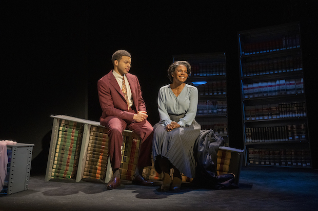 Mister Fitzgerald plays David, and Audra McDonald plays Suzanne in Adrienne Kennedy&#39;s Ohio State Murders, directed by Kenny Leon, at Broadway&#39;s James Earl Jones Theatre. 