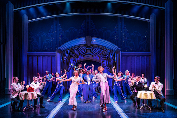 Kevin Del Aguila, J. Harrison Ghee, NaTasha Yvette Williams, Adrianna Hicks, and Christian Borle lead the cast of Some Like It Hot, directed by Casey Nicholaw, at Broadway&#39;s Shubert Theatre. 