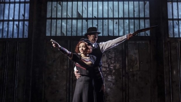 Frances Mayli McCann and Jordan Luke Gage star in Bonnie &amp; Clyde, soon to reopen at London&#39;s Garrick Theatre. 
