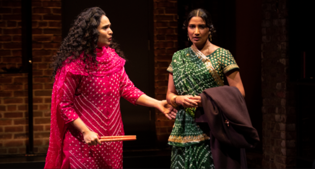 Nilanjana Bose play Vasanta, and Gulshan Mia plays Dhatta in Deepa Purohit&#39;s Elyria, directed by Awoye Timpo, at Atlantic Theater Company.