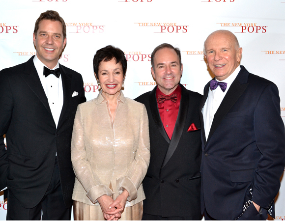 Terrence McNally (right) with Steven Reineke, Lynn Ahrens, and Stephen Flaherty.