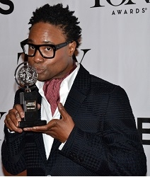 Billy Porter with his 2013 Tony Award for Best Leading Actor in a Musical for his performance in Kinky Boots.
