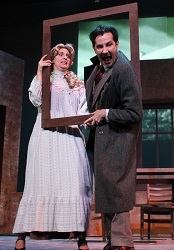 Natasha Nightingale and David Gautschy in The 39 Steps at White Plains Performing Arts Center.
