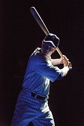 John Wernke as Lou Gehrig in the Primary Stages production of Bronx Bombers.