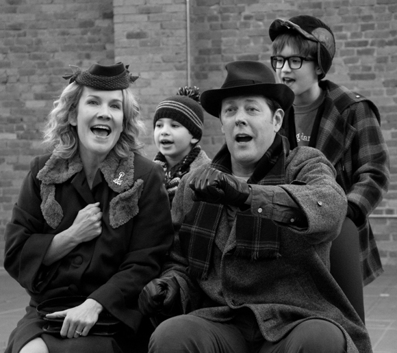 The Parker Family: Erin Dilly as Mother, Noah Baird as Randy, John Bolton as The Old Man, and Jake Lucas as Ralphie.