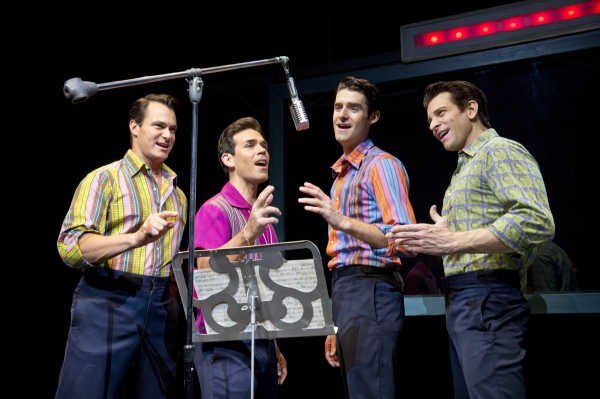 Matt Bogart, Dominic Scaglione Jr., Drew Gehling, and Andy Karl in Jersey Boys on Broadway.

Drew Gehling
Andy Carl
Matt Bogart
Dominic Scaglione Jr