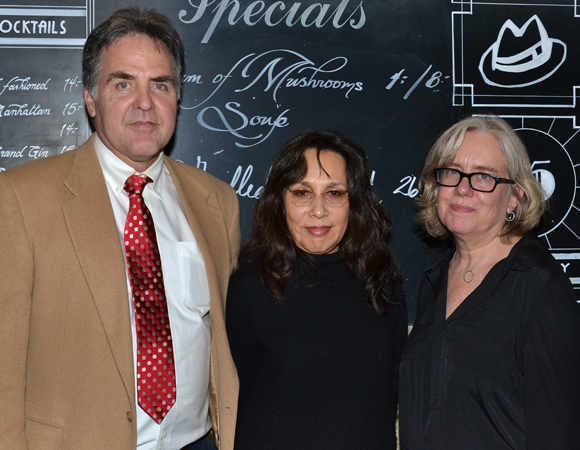 Playwrights Horizons&#39; artistic director Tim Sanford joins playwright Marlane Meyer and director Lisa Peterson for a photo.