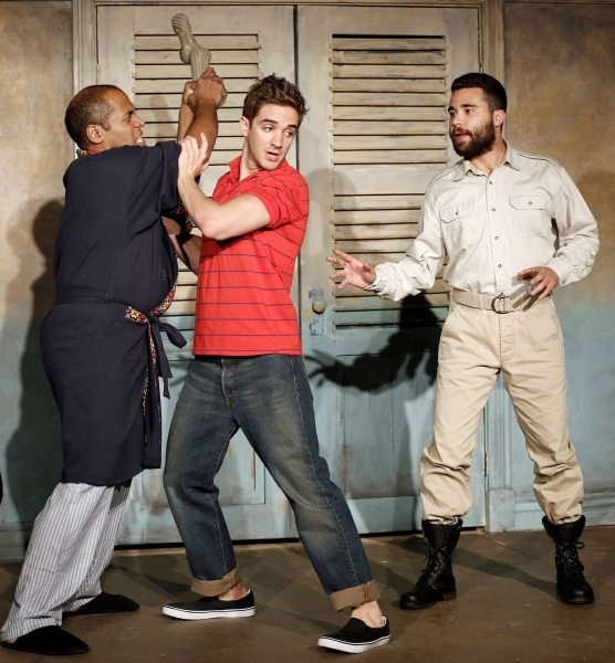 Roy Arias, A.J. Cedeño, and Andhy Mendez in Strawberries &amp; Chocolate.