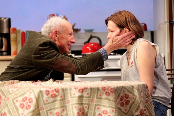 James Rebhorn and Rebecca Henderson in Too Much, Too Much, Too Manny at Roundabout Underground.