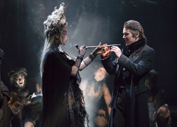 Francesca Faridany and Ethan Hawke in Macbeth at Lincoln Center Theater.