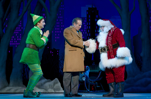 Sebastian Arcelus, Mark Jacoby, and
George Wendt in the original Broadway cast of Elf.