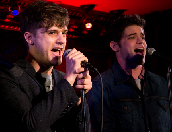 Andy Mientus and Jeremy Jordan in a scene from Hit List at 54 Below.