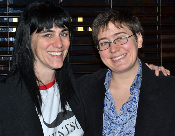 Director Leigh Silverman joins playwright Madeleine George for a photo.
