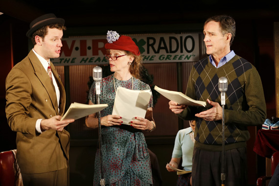 Ian Holcomb, Kristin Griffith, and Howard McGillin in It&#39;s a Wonderful Life, The Live Radio Play.