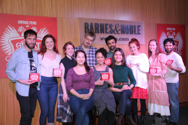 Dave Malloy and the cast of Natasha, Pierre &amp; the Great Comet of 1812 show off their new cast recordings at Barnes &amp; Noble.