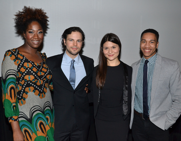 Theater nominee Amber Iman (&quot;Soul Doctor&quot;), winner Jonny Orsini (&quot;The Nance&quot;), and nominees Phillipa Soo (&quot;Natasha, Pierre &amp; the Great Comet of 1812&quot;), and Aaron Clifton Moten (&quot;The Flick&quot;).