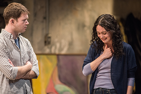 James Caverly and Helen Cespedes in Tribes at Washington, D.C.&#39;s Studio Theatre.