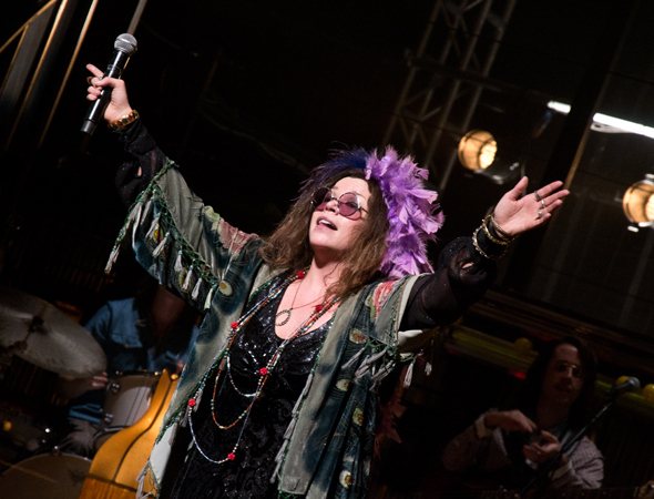 Mary Bridget Davies as Janis Joplin in the Broadway production of A Night With Janis Joplin at the Lyceum Theatre.