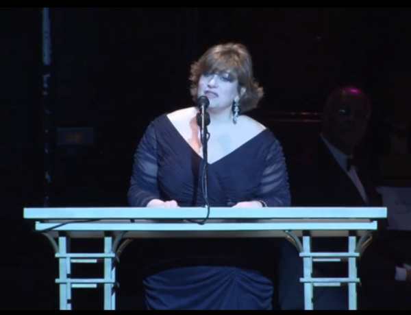 Linda Levy, president and chief executive of TheatreWashington, addresses the crowd at the 2013 Helen Hayes Awards at Washington, D.C.&#39;s Warner Theatre.