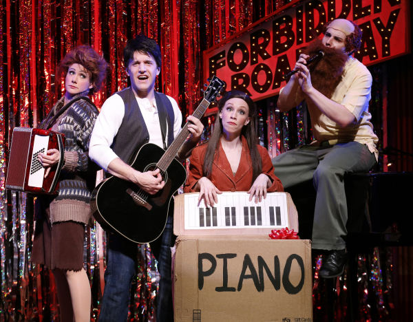 Natalie Charlé Ellis, Scott Richard Foster, Lindsay Nicole Chambers, and Marcus Stevens take on the musical Once in the 2013 edition of Forbidden Broadway.
