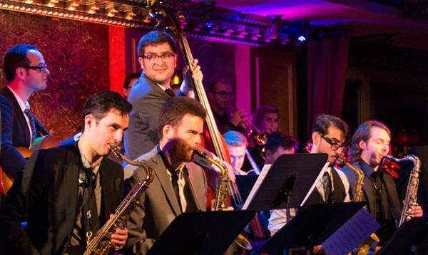 Charlie Rosen (center) leads his Broadway Big Band at 54 Below.