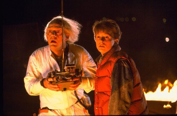 Christopher Lloyd and Michael J. Fox from the 1985 hit film Back to the Future. Cowriters Robert Zemeckis and Bob Gale will pen the book for the upcoming West End musical.