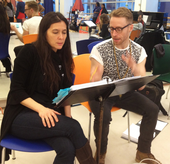Director Diane Paulus and composer Matt Gould in rehearsal. 