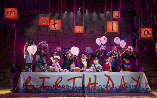 The Broadway cast of Matilda the Musical at the Shubert Theatre. 