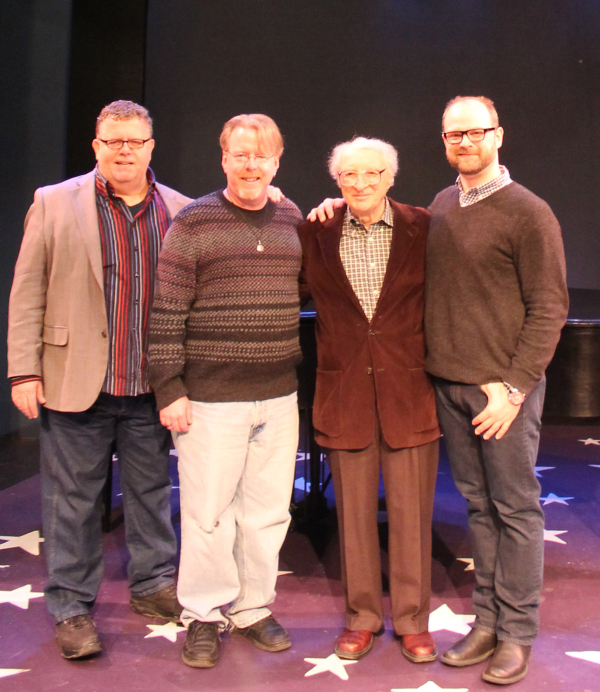 Harnick (third from left) with producing artistic director James Morgan, music director Christopher McGovern, and director Carl Andress.