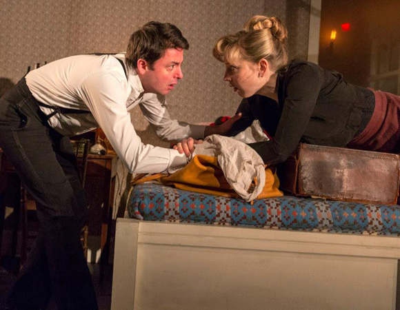 Dominic Rowan as Torvald and Hattie Morahan as Nora in Carrie Cracknell&#39;s production of A Doll&#39;s House at the Brooklyn Academy of Music.