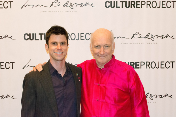 Dan Hoyle celebrates his opening night with The Culture Project Artistic Director Allan Buchman.