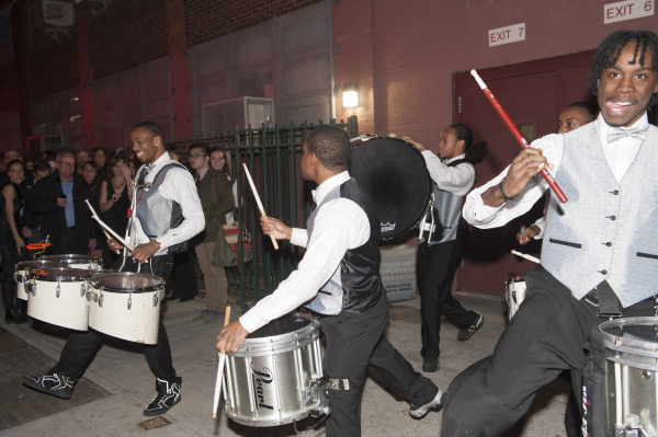 A cheerful marching band at the Soho Repertory gala proves the show must go on.