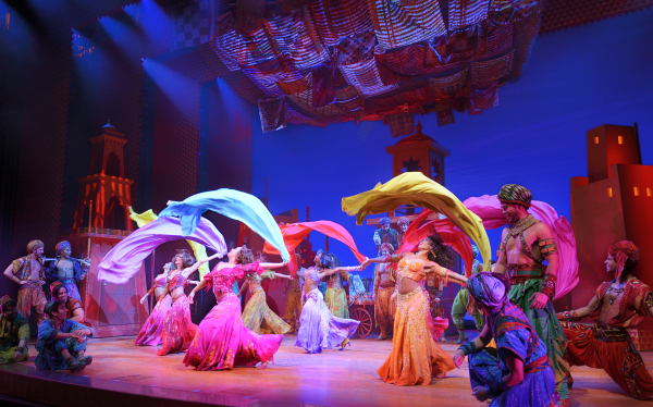 A scene from Broadway&#39;s Aladdin, which will institute a ticket lottery beginning April 21.