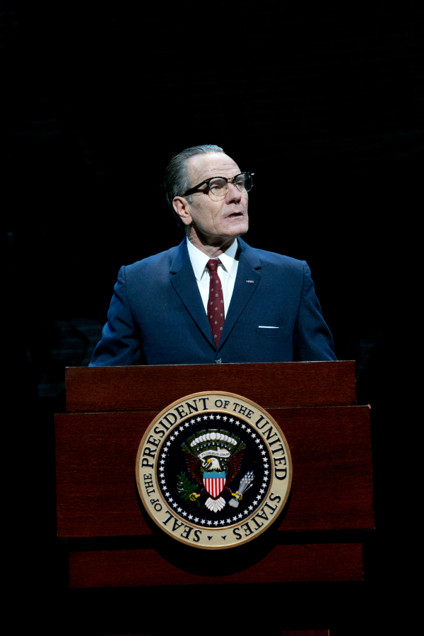 Bryan Cranston as President Lyndon B. Johnson in Robert Schenkkan&#39;s All the Way, directed by Bill Rauch, at the Broadway&#39;s Neil Simon Theatre.