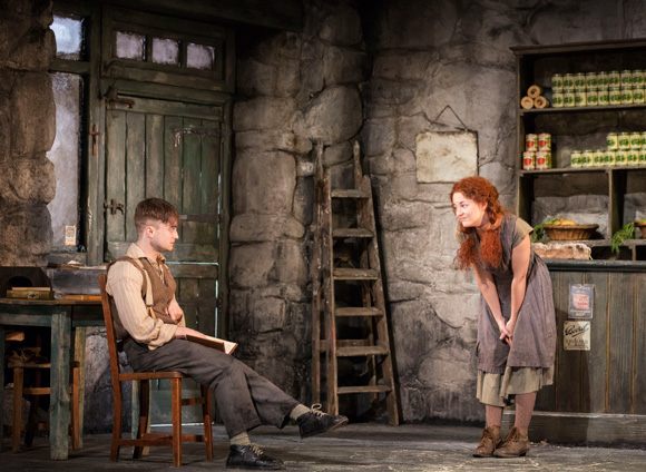 Daniel Radcliffe and Sarah Greene star in the Broadway debut of Martin McDonagh&#39;s The Cripple of Inishmaan, directed by Michael Grandage, at the Cort Theatre. 