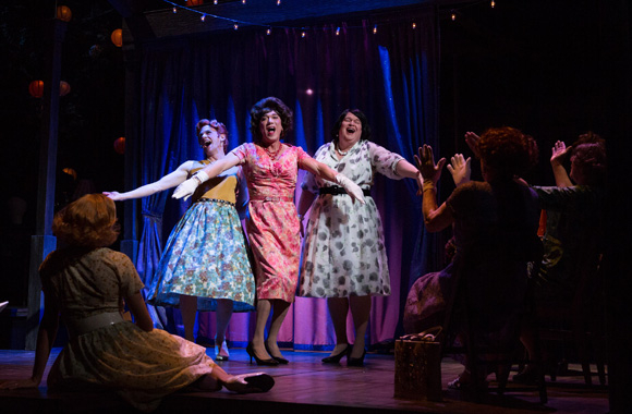 Nick Westrate, Patrick Page, and Tom McGowan receive rapturous applause in Harvey Fierstein&#39;s Casa Valentina, directed by Joe Mantello, at MTC&#39;s Samuel J. Friedman Theatre. 