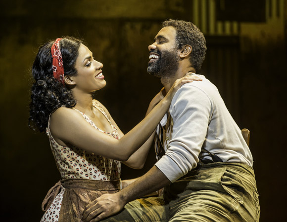 Alicia Hall Moran and Nathaniel Stampley as the title characters in The Gershwins' Porgy and Bess, directed by Diane Paulus, at the Center Theatre Group/Ahmanson Theatre. 