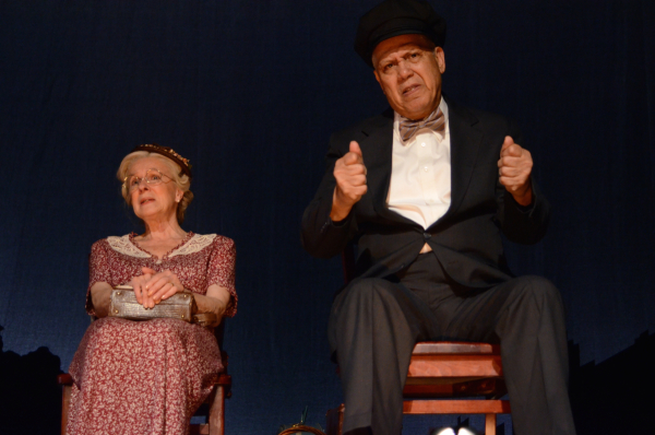 Joy Franz as Daisy and Larry Marshall as Hoke in Harbor Lights Theater Company&#39;s production of Alfred Uhry&#39;s Driving Miss Daisy, directed by Stephen Nachamie, at the Music Hall at Snug Harbor Cultural Center.