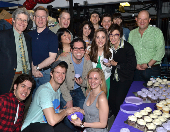 Cinderella family members of past and present celebrate the show&#39;s 500th performance at the Broadway Theatre.