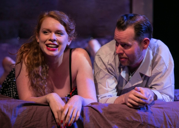 Allison Corke as Grace and Peter Finnegan as Gene in Peter Ackerman&#39;s Things You Shouldn&#39;t Say Past Midnight, directed by Colin Smith, at the Keegan Theatre.