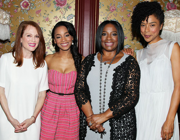 Julianne Moore with the ladies of A Raisin in the Sun: Anika Noni Rose, LaTanya Richardson Jackson, and Sophie Okonedo.